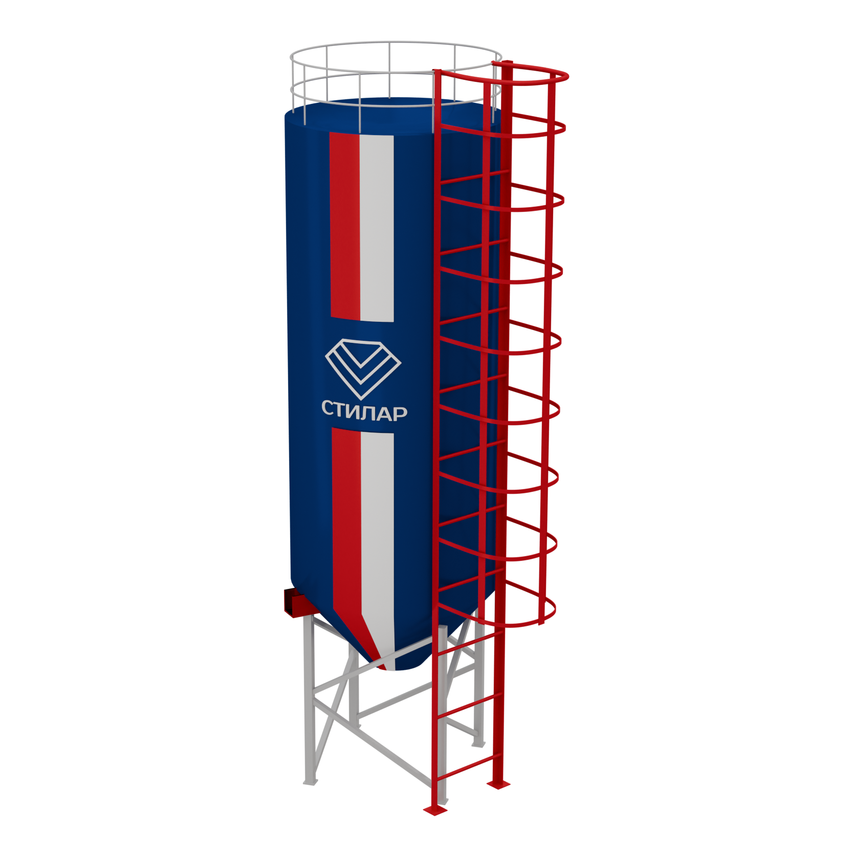 Цельносварный силос для минерального порошка и удобрений 100 м³ от производителя